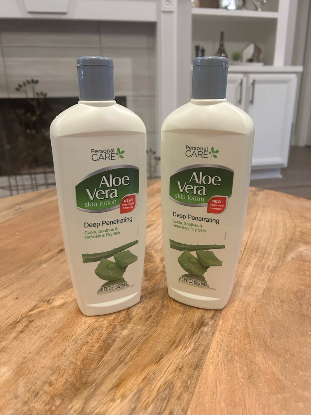 Personal Care Aloe Vera Skin Lotion Improved Formula Lot of 2 - 18oz Bottles